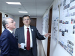 FM Zohrab Mnatsaknayan gets acquainted with the exhibition dedicated to the 10th anniversary of the Diplomatic School